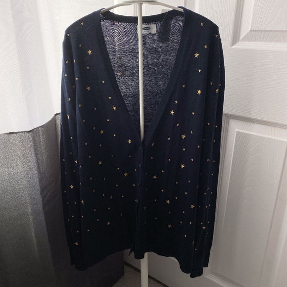 Old Navy Sweaters - Old Navy Navy + Gold Embroidered Stars Cardigan